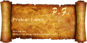 Prekup Fanni névjegykártya